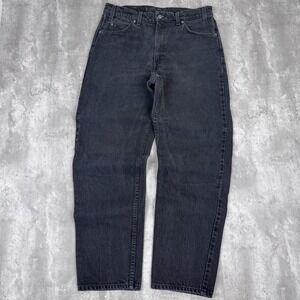 Vintage Levis 550 Jeans Mens 36x32 Black Baggy Denim 90s Relaxed Fit Zip Skate